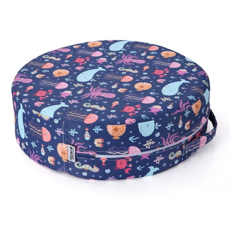 Zicac Portable Seat Cushion Washable with Non-Slip Bottom, Detachable Strong Support Cushion for Toddler Kids Baby Infant (Purple Octopus) - Image 1